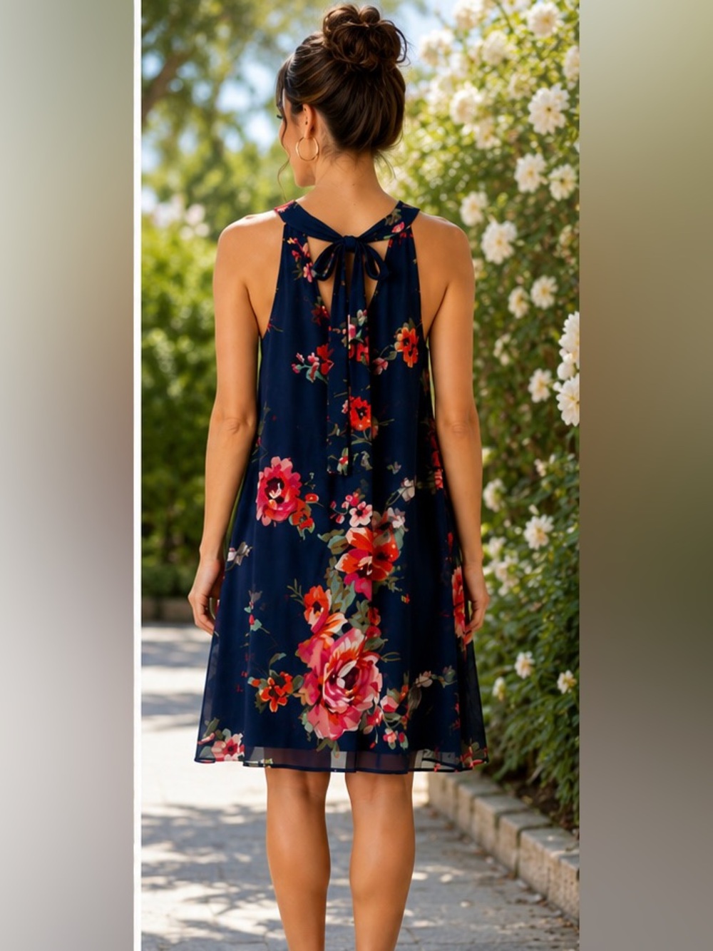 Floral Halter Dress - Picture 1 of 15